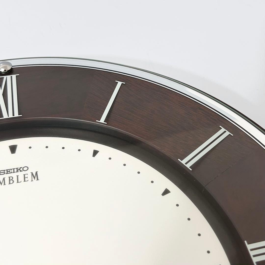 美品 SEIKO EMBLEM セイコー 電波時計 掛時計 HS540B 無垢