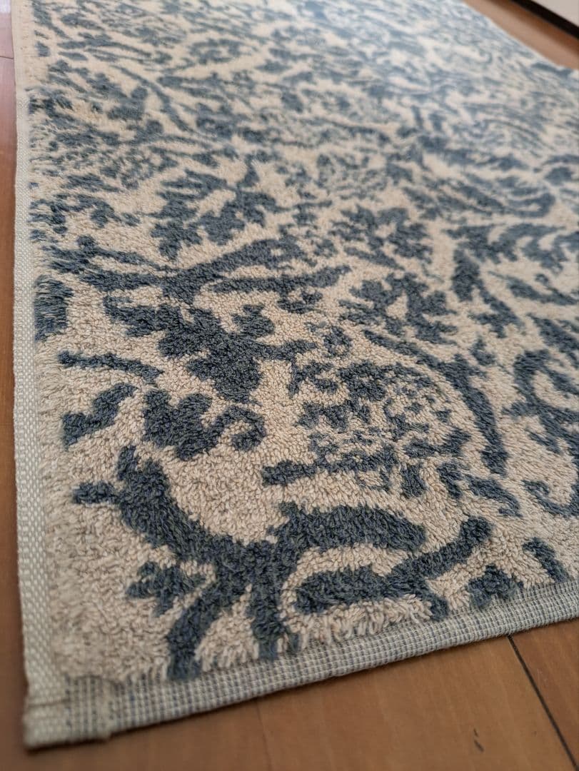 希少 Ralph Lauren 花柄ジャガードバスタオル ナチュラル＆ネイビー