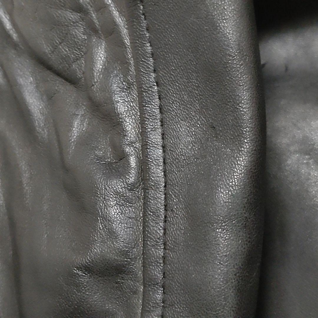 希少】90s ラルフローレン 刺繍 羊革 襟付き ラムレザージャケット