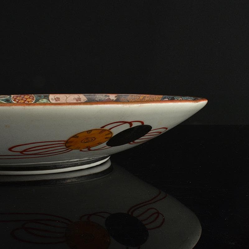 九谷焼　古九谷　正山造　色絵金彩　人物文　大皿　飾皿　V　R6214F