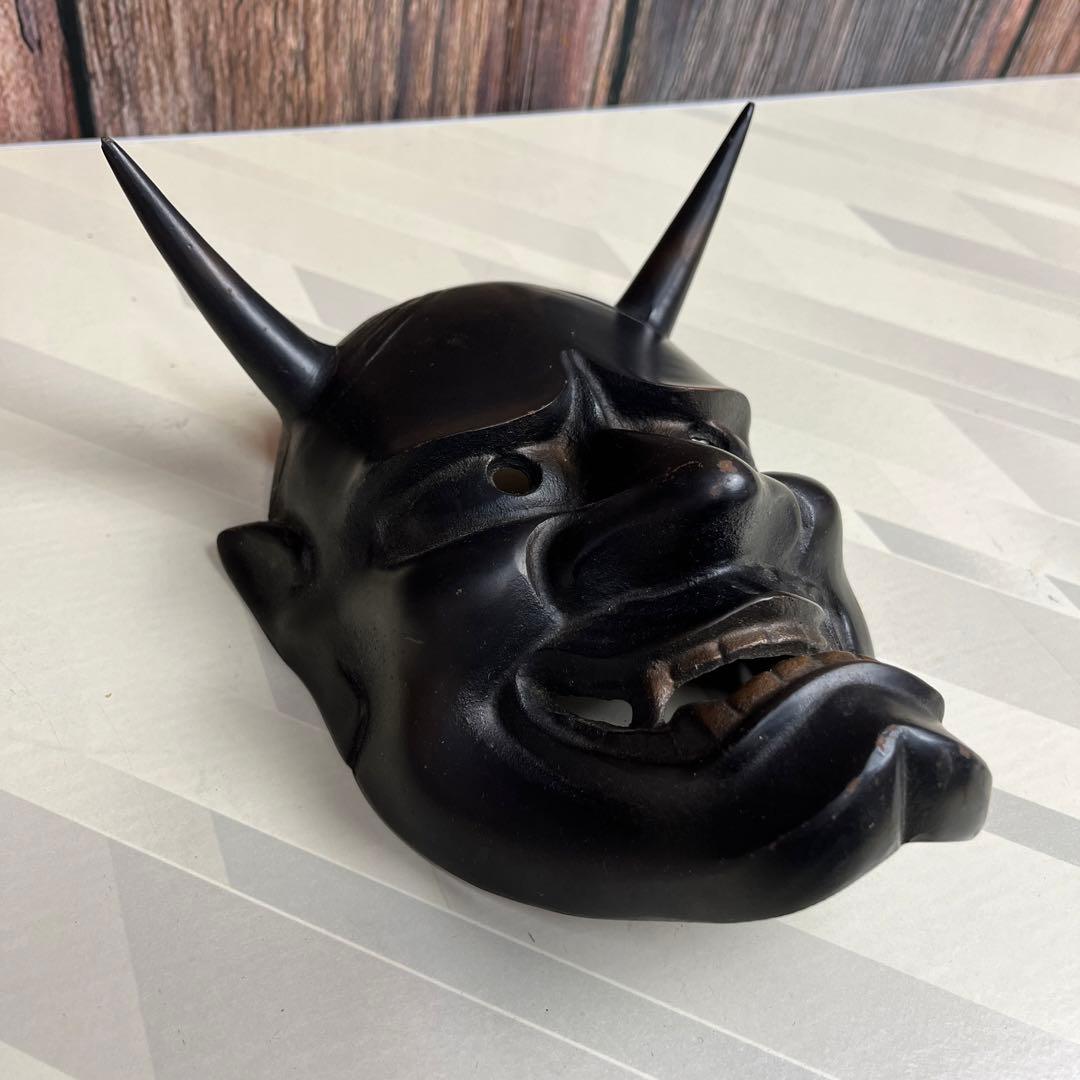 貴重 般若 はんにゃ お面 鉄仮面 鬼神 能面 壁掛け ヴィンテージ