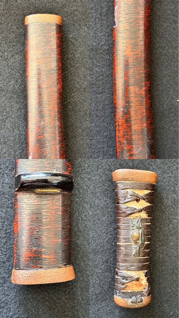 脇差時代拵え　残欠刃引合法カット品　日本刀　本歌　玉鋼日本刀　長さ約45cm A