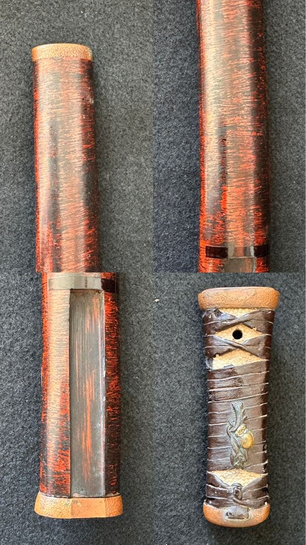 脇差時代拵え　残欠刃引合法カット品　日本刀　本歌　玉鋼日本刀　長さ約45cm A