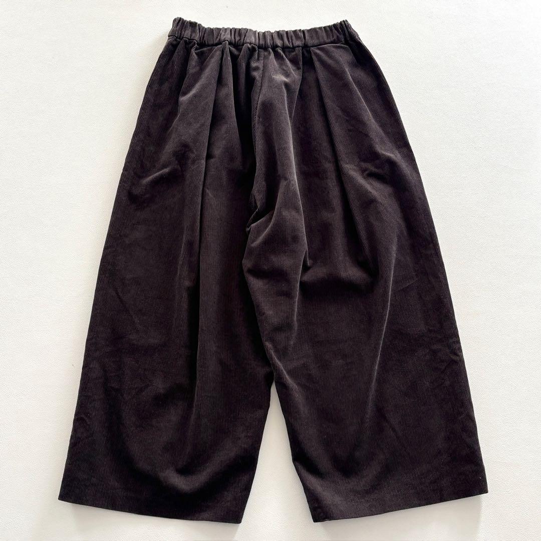 02252 ミズイロインド　コーデュロイ　ワイドパンツ　ブラウン
