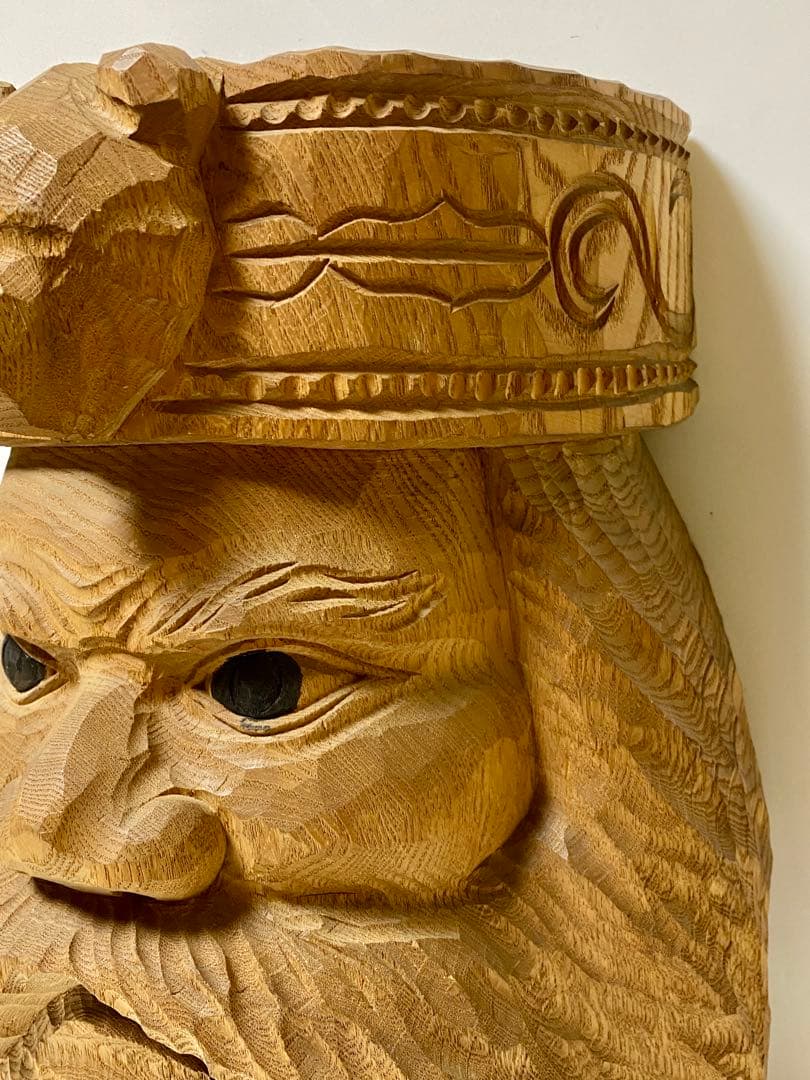 名工 【加藤貞光】作 加藤刀 木彫 北海道 熊 置物 アイヌ 高さ40cm レア