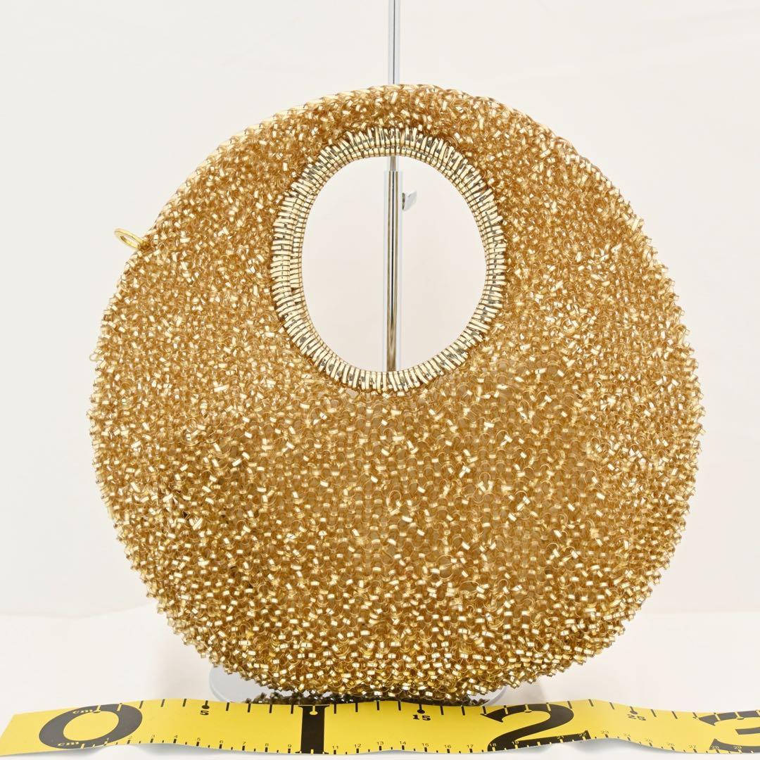 ★美品★アンテプリマ ビーズリボン ゴールド ハンドバッグ