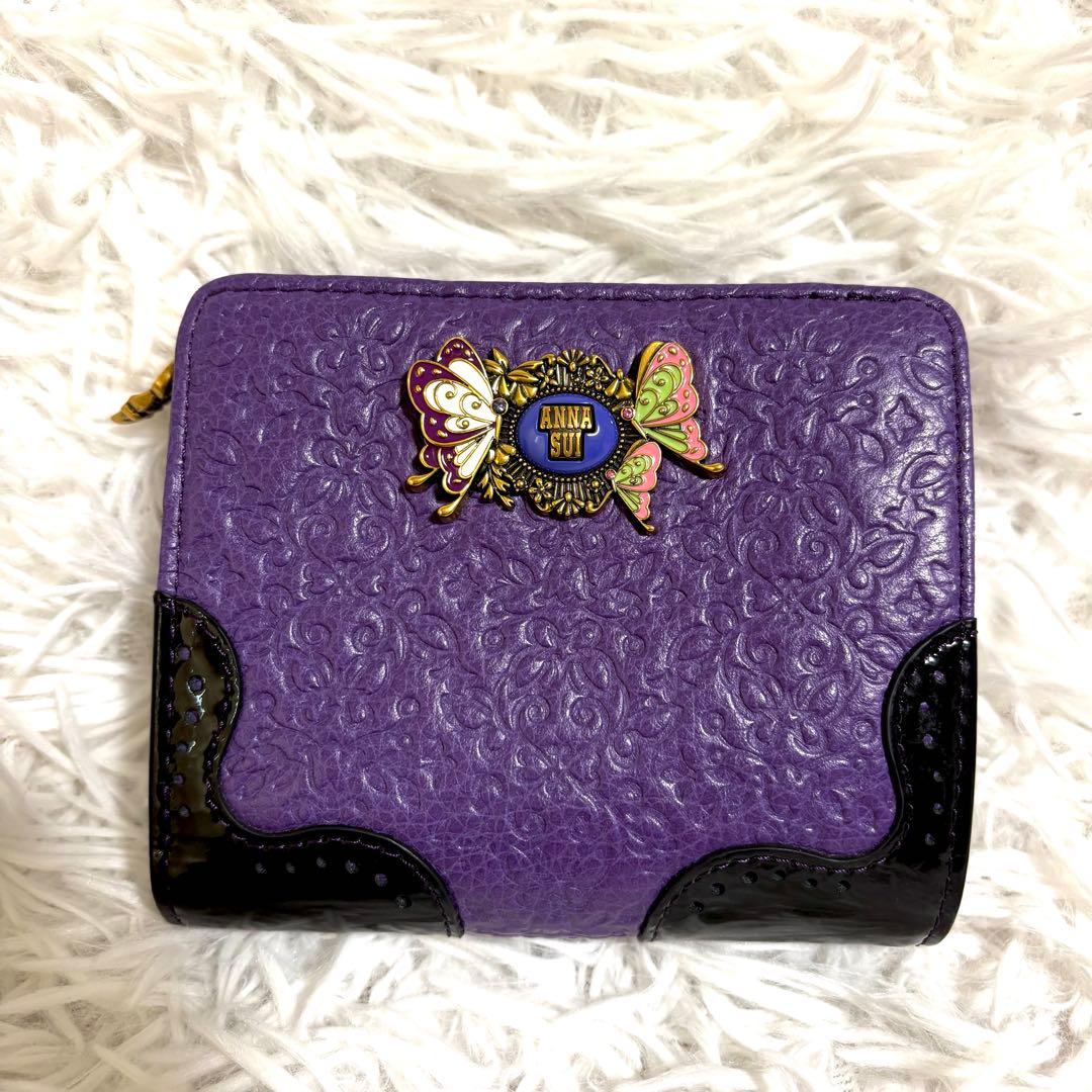 鬼滅の刃 ANNA SUI 財布 折りたたみ 胡蝶しのぶ