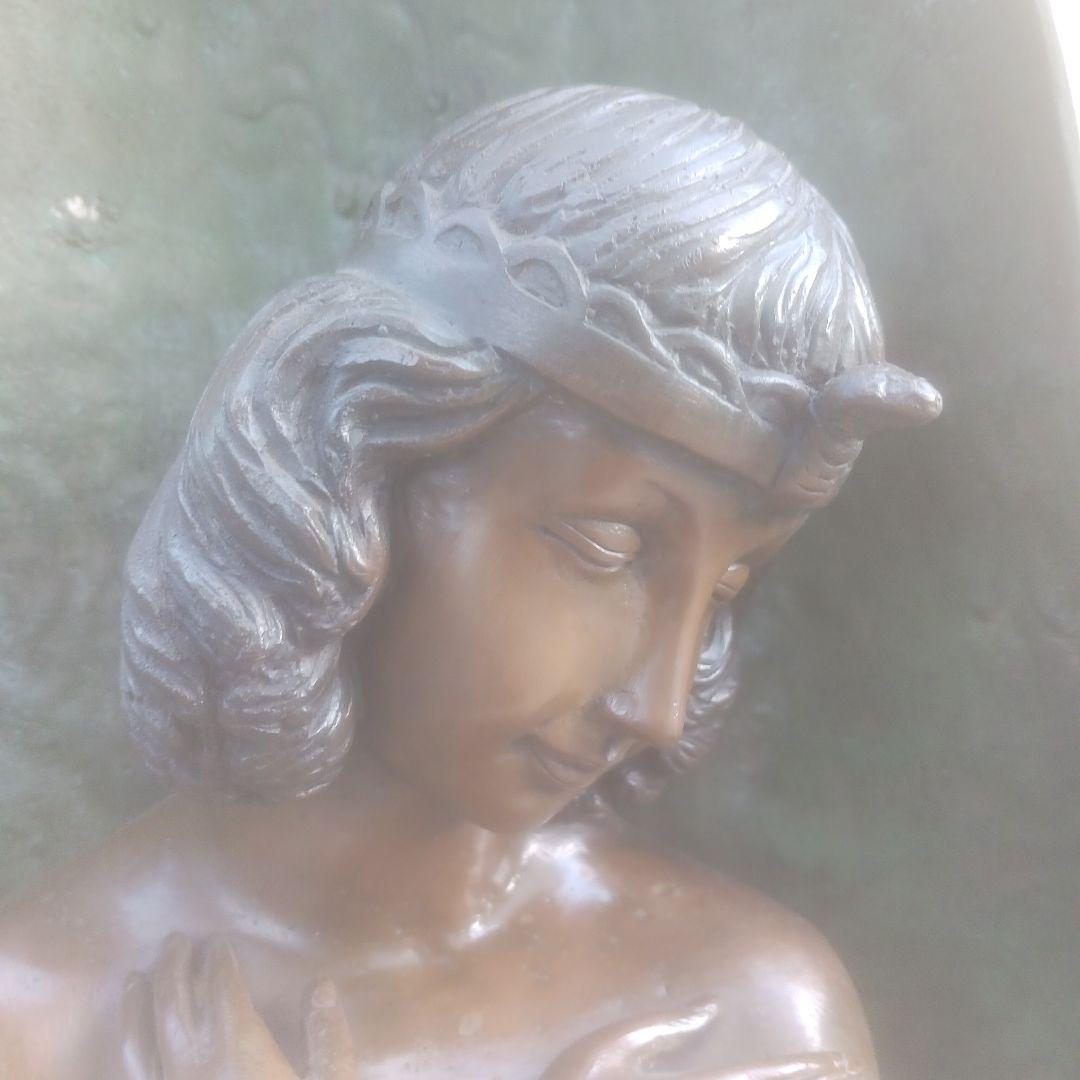 エジプト棺入りのクレオパトラ像真鍮製オブジェ銅像女性像