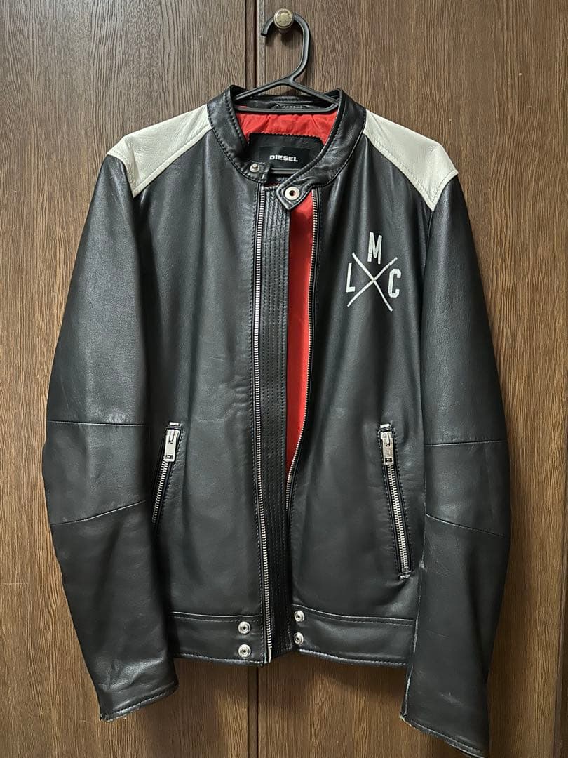 DIESEL レザーシングルライダースジャケット DIESEL（ディーゼル） レザー ブルゾン メンズ 革ジャン ライダース