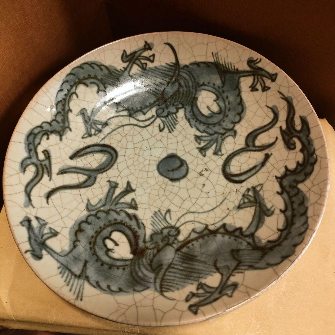 呉須手皿 明 中国美術 時代物 骨董アンティークNo.315 呉須手皿 明