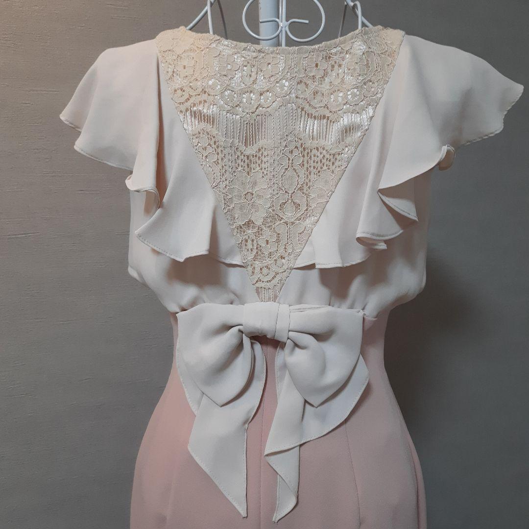 フリル付きビーズ装飾ドレス