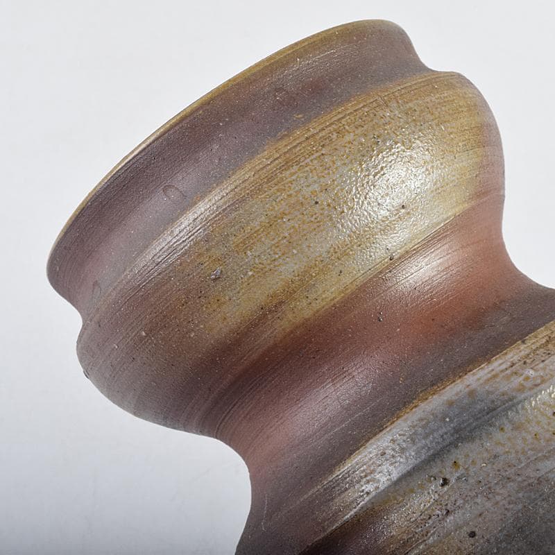 備前焼　金重窯　金重陶弘造　耳付花入　堀内宗完(兼中斎)極め箱　M　R9453