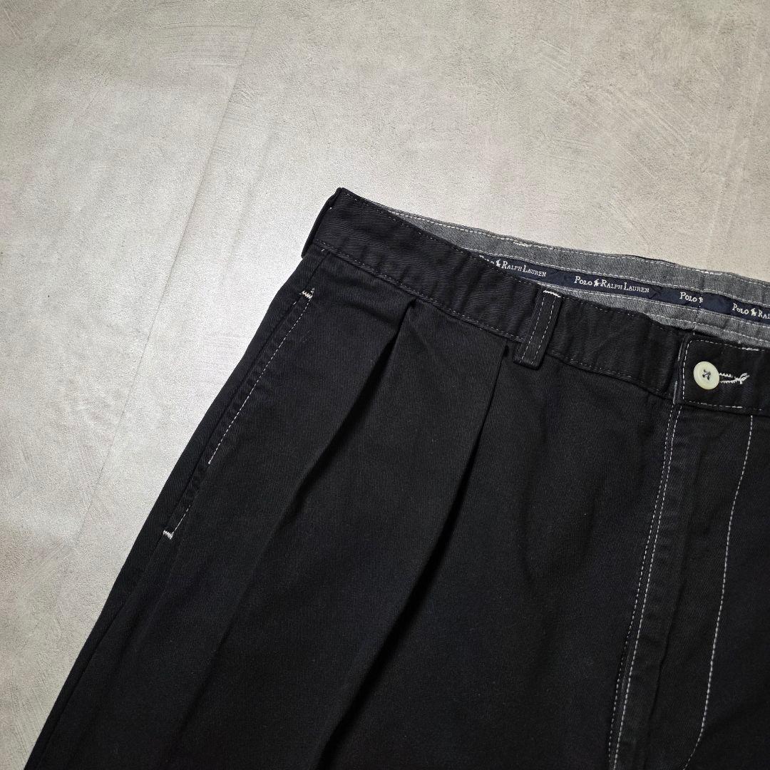 90sPoloRalphLaurenポロラルフローレANDREW黒染めポロチノ - メルカリ