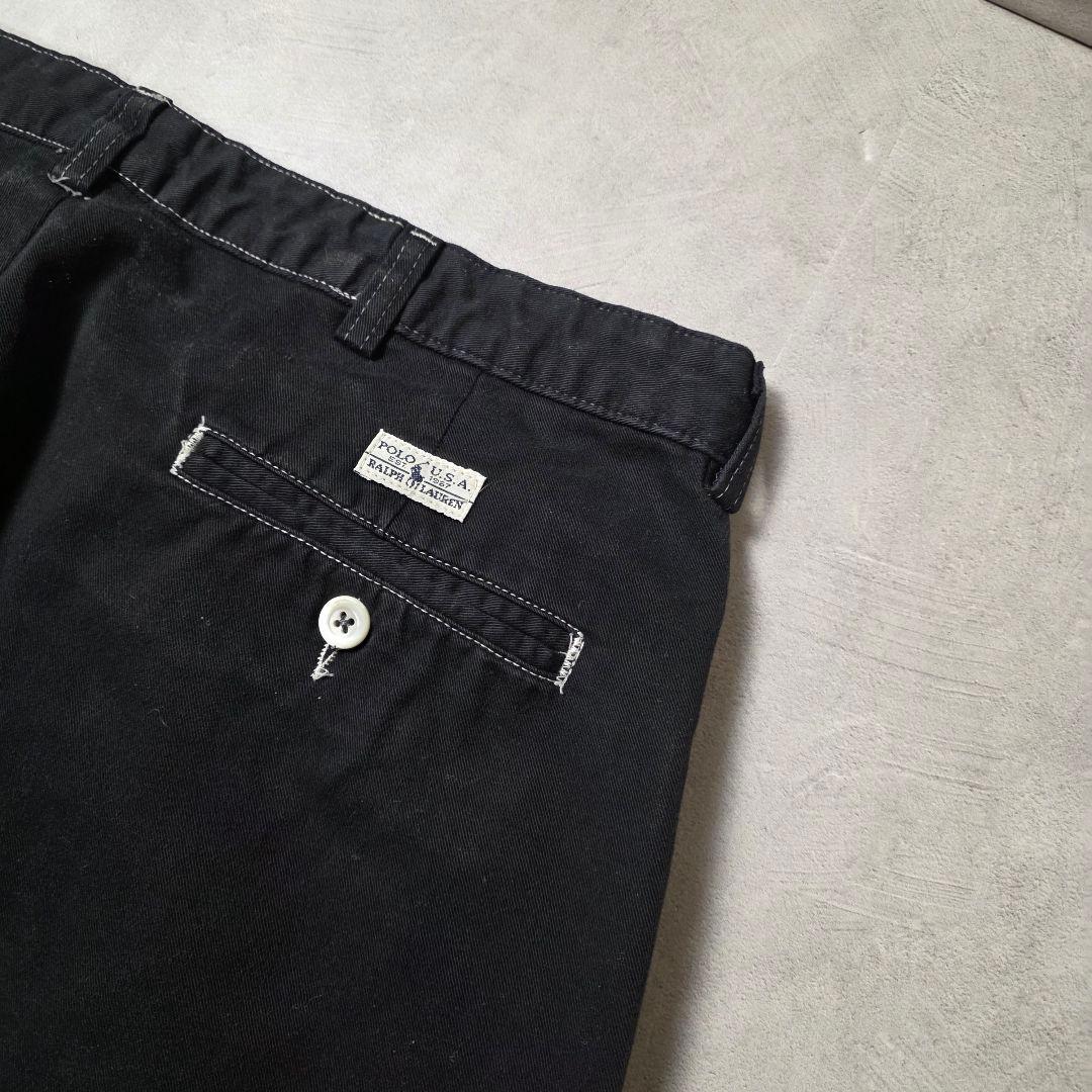90sPoloRalphLaurenポロラルフローレANDREW黒染めポロチノ - メルカリ