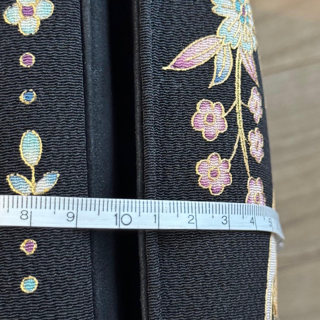 未使用品　利休バッグ　訪問着　帯地　和装バック　着物　岡重　OKAJIMA 黒