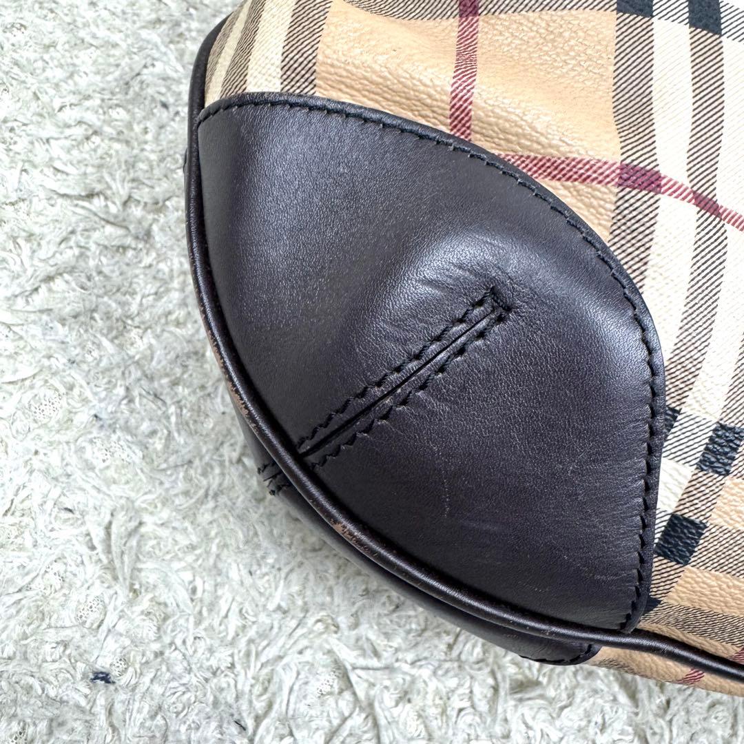 バーバリー ワンショルダーバッグ ハウスチェック ホースロゴ PVC レザー