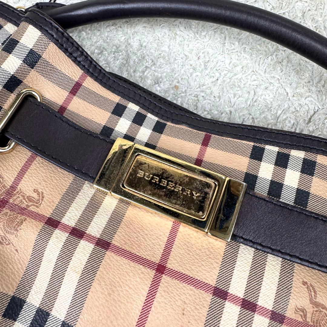 バーバリー ワンショルダーバッグ ハウスチェック ホースロゴ PVC レザー