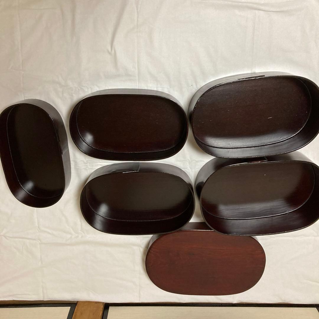 骨董　入子の物入れ　切溜　漆塗　わっぱ