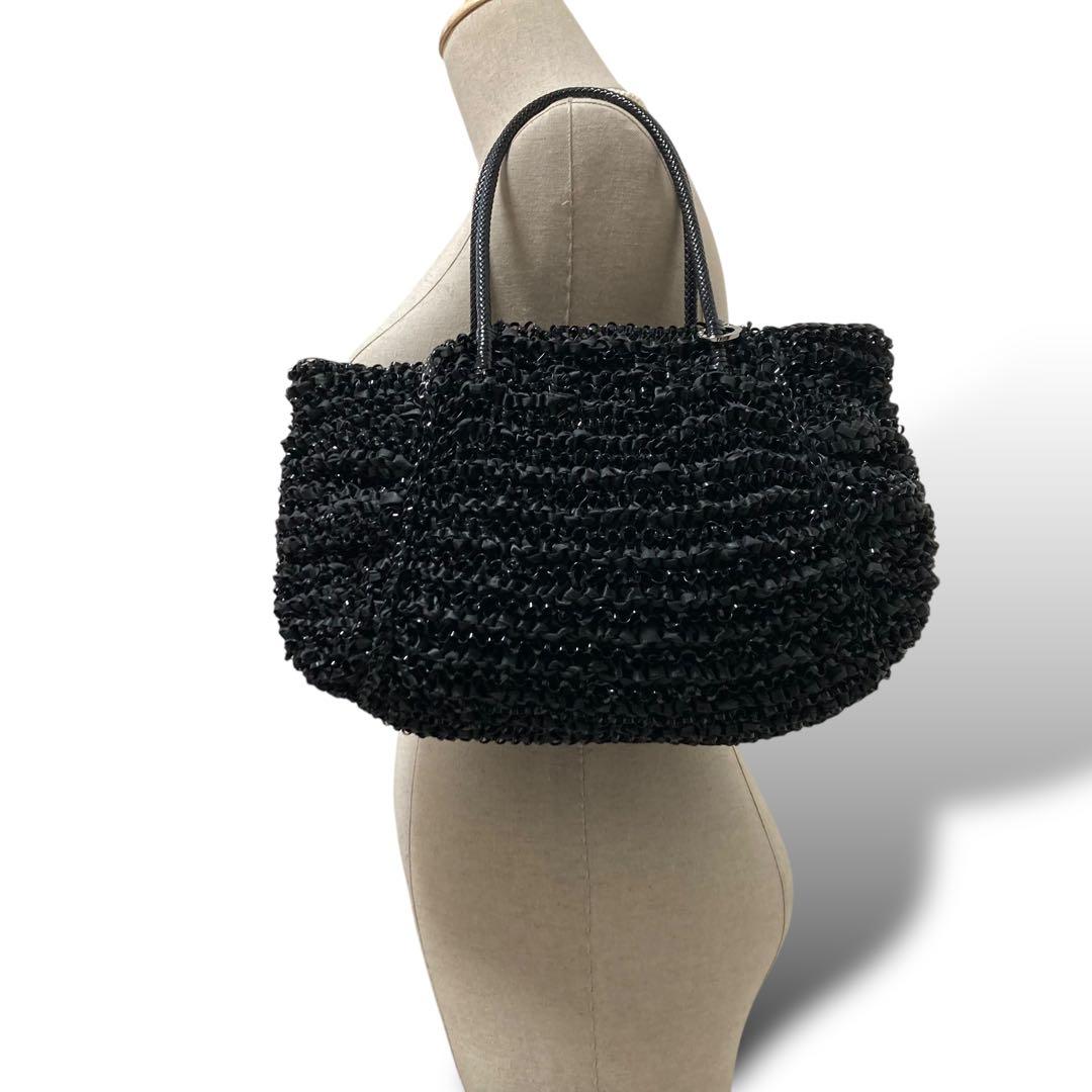 【美品】アンテプリマ　ワイヤーバッグ　トート　黒　手提げ　肩掛け　パーティー