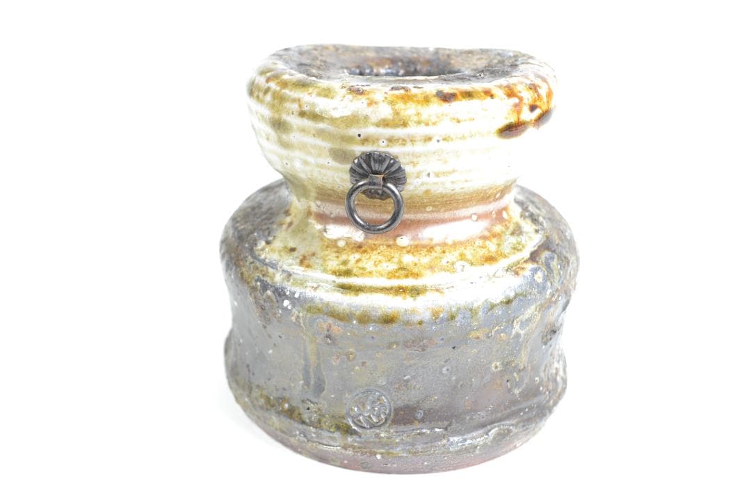 茶道具　大徳寺管長　小田　雪窓師書付　信楽焼　ウズクマル花入　楽入造