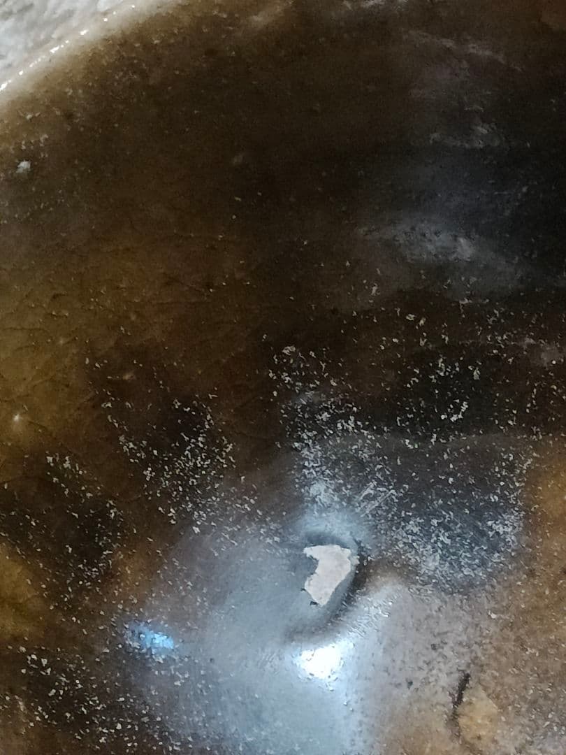 尾呂焼茶碗 江戸時代 瀬戸 鉄釉 黒褐釉 時代物 骨董