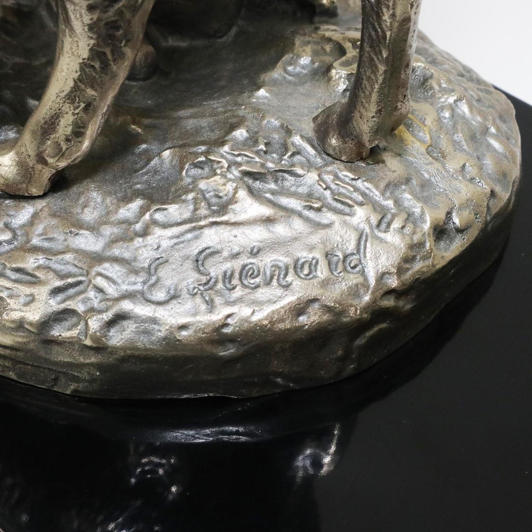 EMILE LIENARD エミール レナード 白銅製 羊 置物 栞 共箱