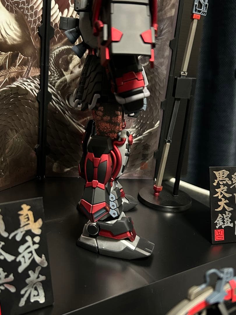 ＭＧ 1/100 真武者頑駄無 戦国の陣 黒衣大鎧 塗装品