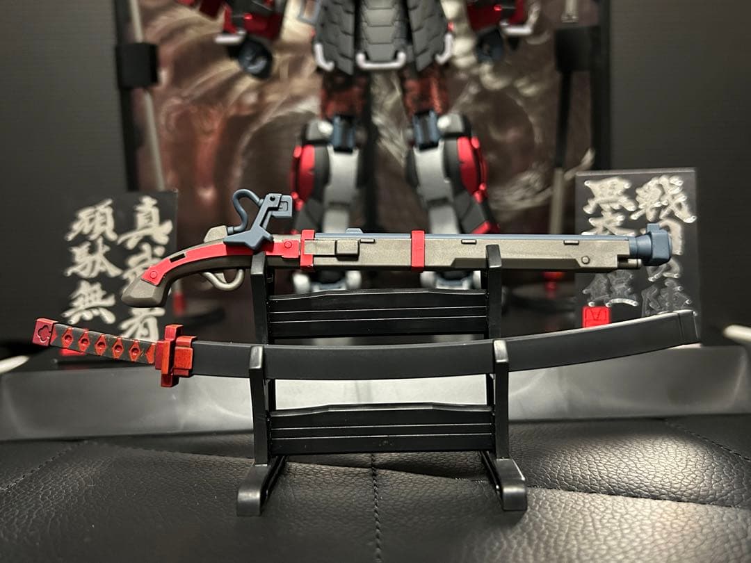 ＭＧ 1/100 真武者頑駄無 戦国の陣 黒衣大鎧 塗装品