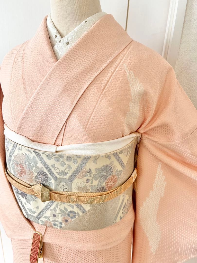 美品 一部しつけ糸付き 総刺繍 正絹訪問着 フルセット4点 入学式