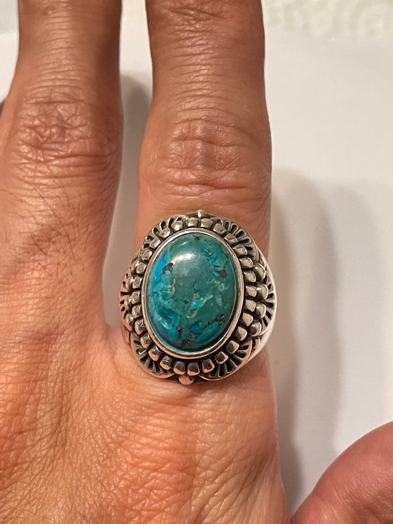 ★【90S】ターコイズ　リング　19号 silver925 ヴィンテージ★