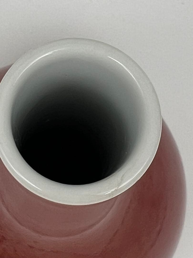 中国清朝 乾隆年製紅釉長頸瓶骨董 唐物 アンティーク 古美術品 骨董