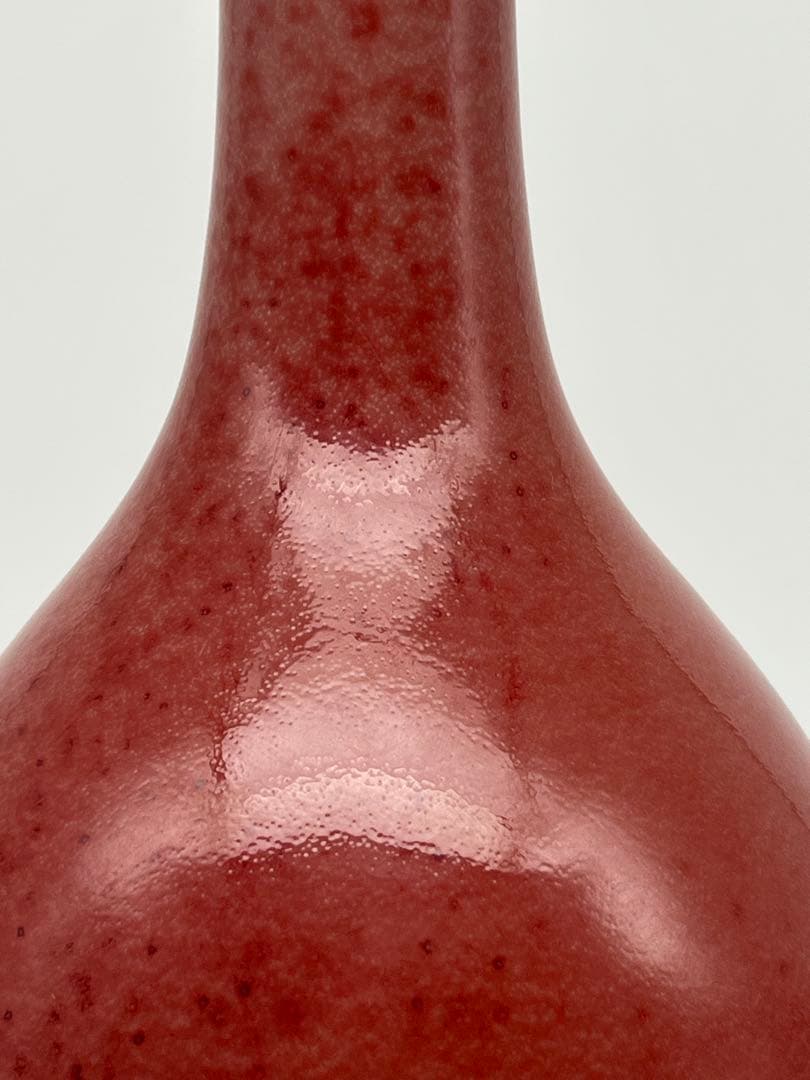 中国清朝 乾隆年製紅釉長頸瓶骨董 唐物 アンティーク 古美術品 骨董