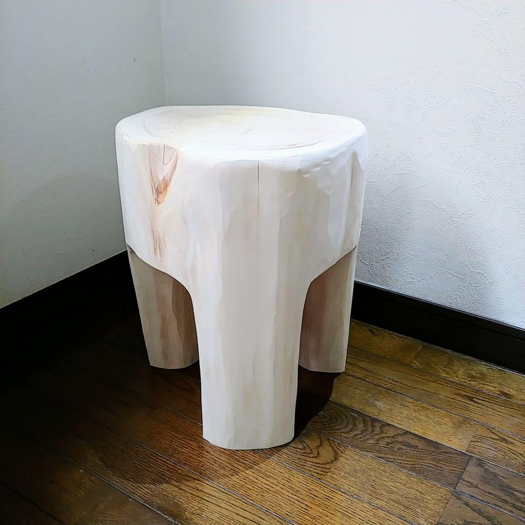 丸太スツール　丸太椅子　サイドテーブル ヒノキ