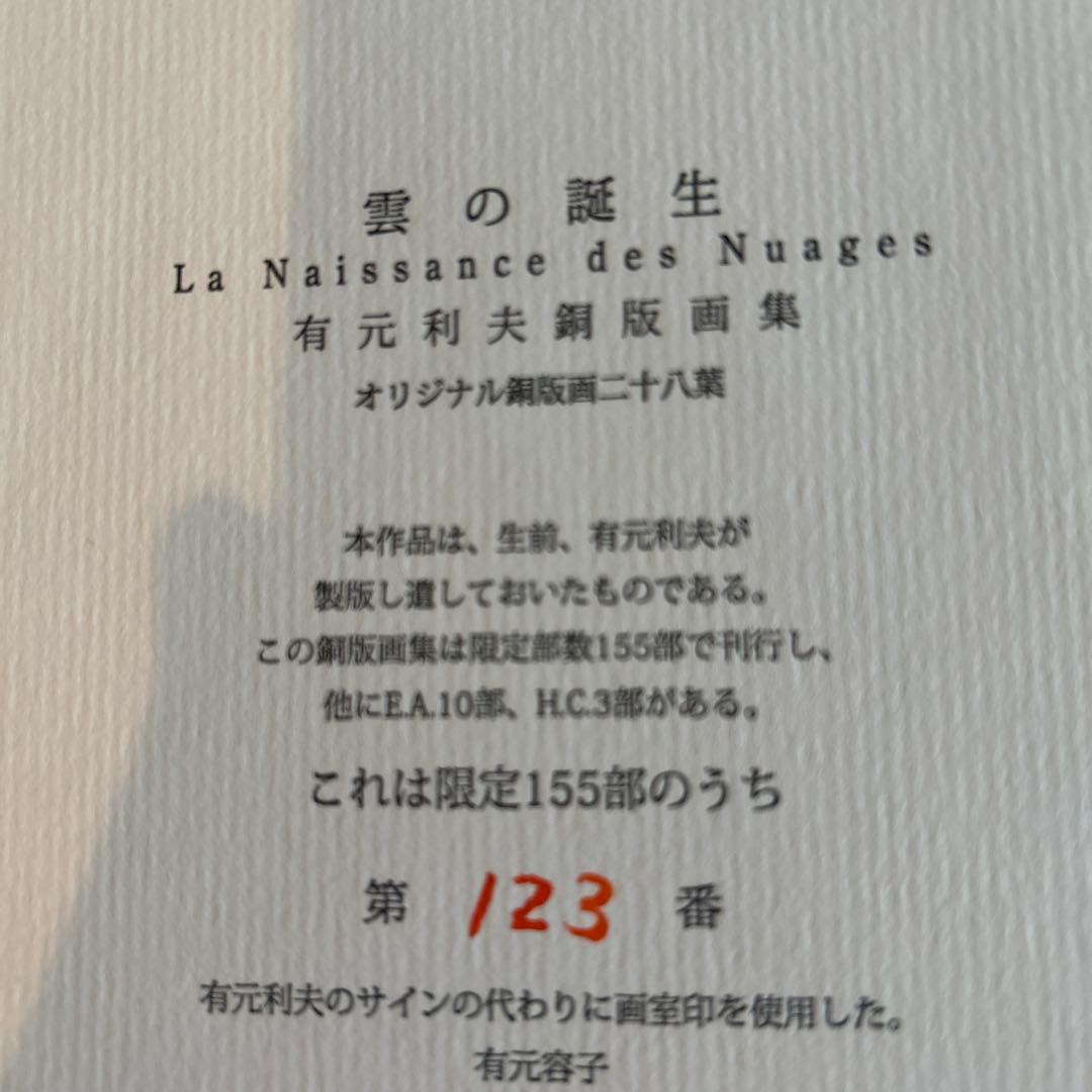 有元利夫 雲の誕生 オリジナル銅版画二十八葉 155/123 超美品 - メルカリ