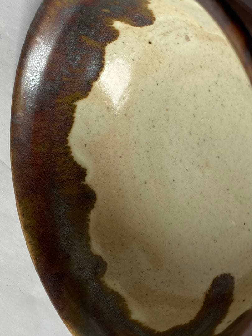 ♢民藝 ぐい呑み 益子焼 流し掛け 酒器 昭和時代初期 作品 古