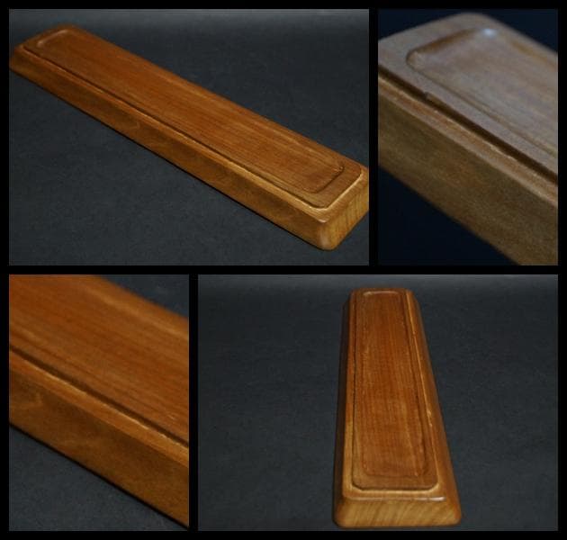 煎茶道具 欅製 刳り貫き一文字盆 長方盆 4D0401