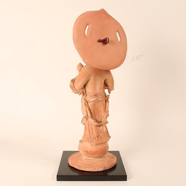 【長橋阿久於　造】　童不動尊　仏師　【陶器置物】