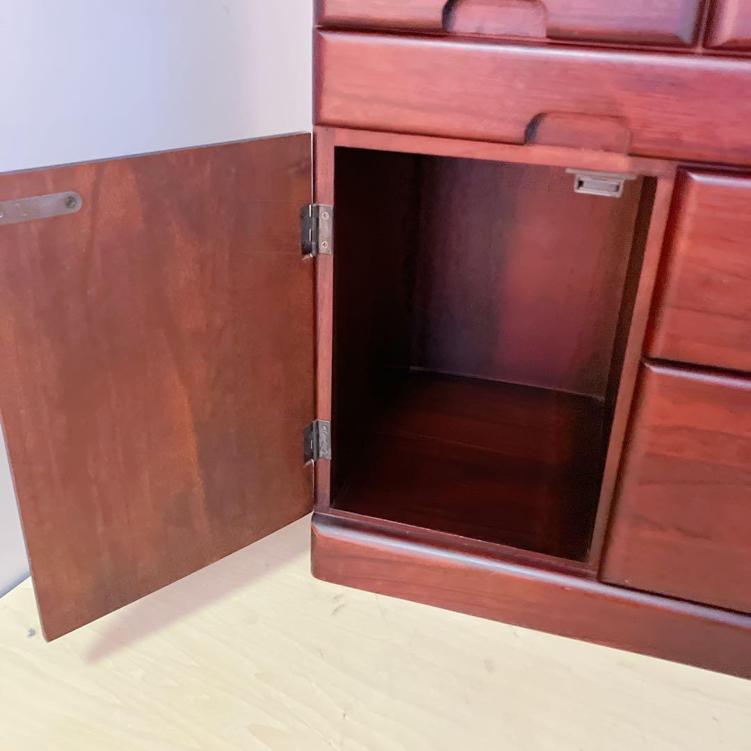 電話台 FAX台 キャビネット 12引き出し 2トビラ サイドチェスト