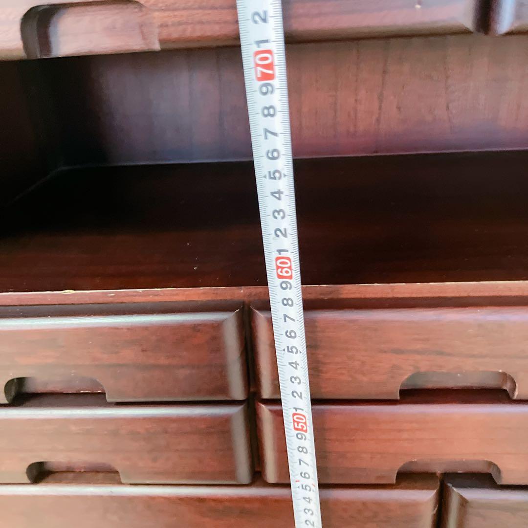 電話台 FAX台 キャビネット 12引き出し 2トビラ サイドチェスト