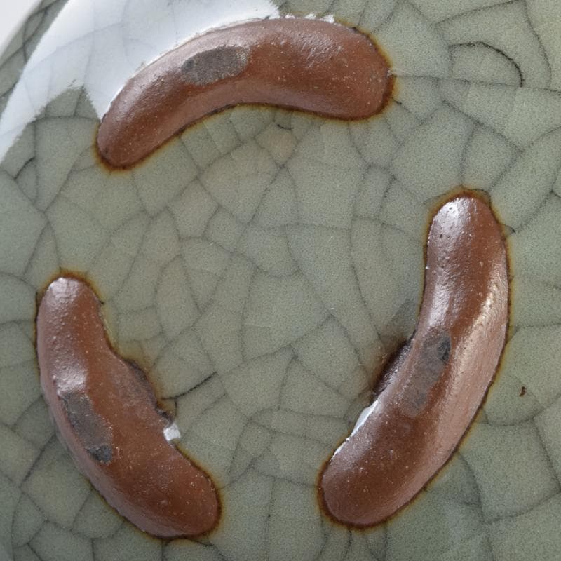 中国　哥釉　青磁　氷裂文　双耳香炉　C　9106