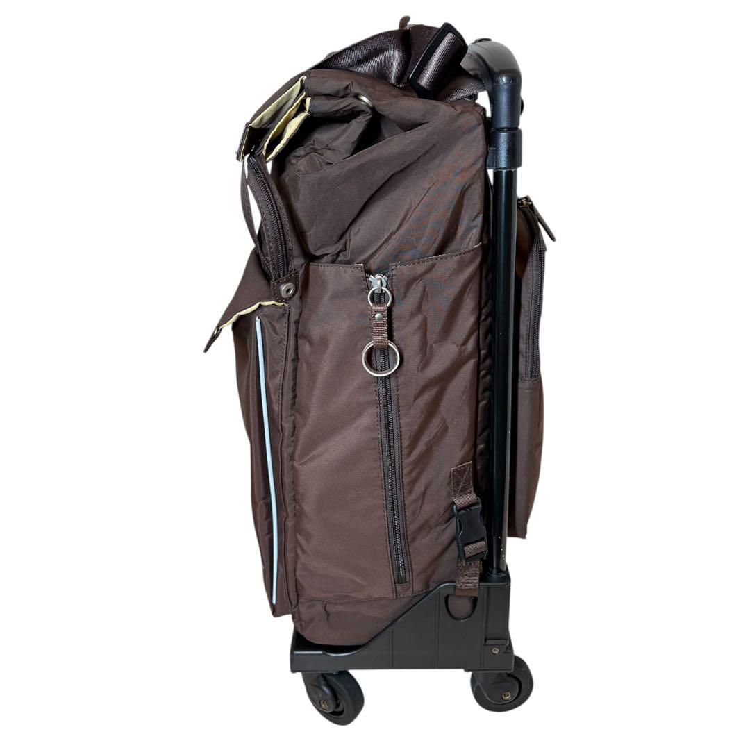 SWANY スワニー 4輪 ブレーキ付キャリーバッグ ブラウン 旅行用品