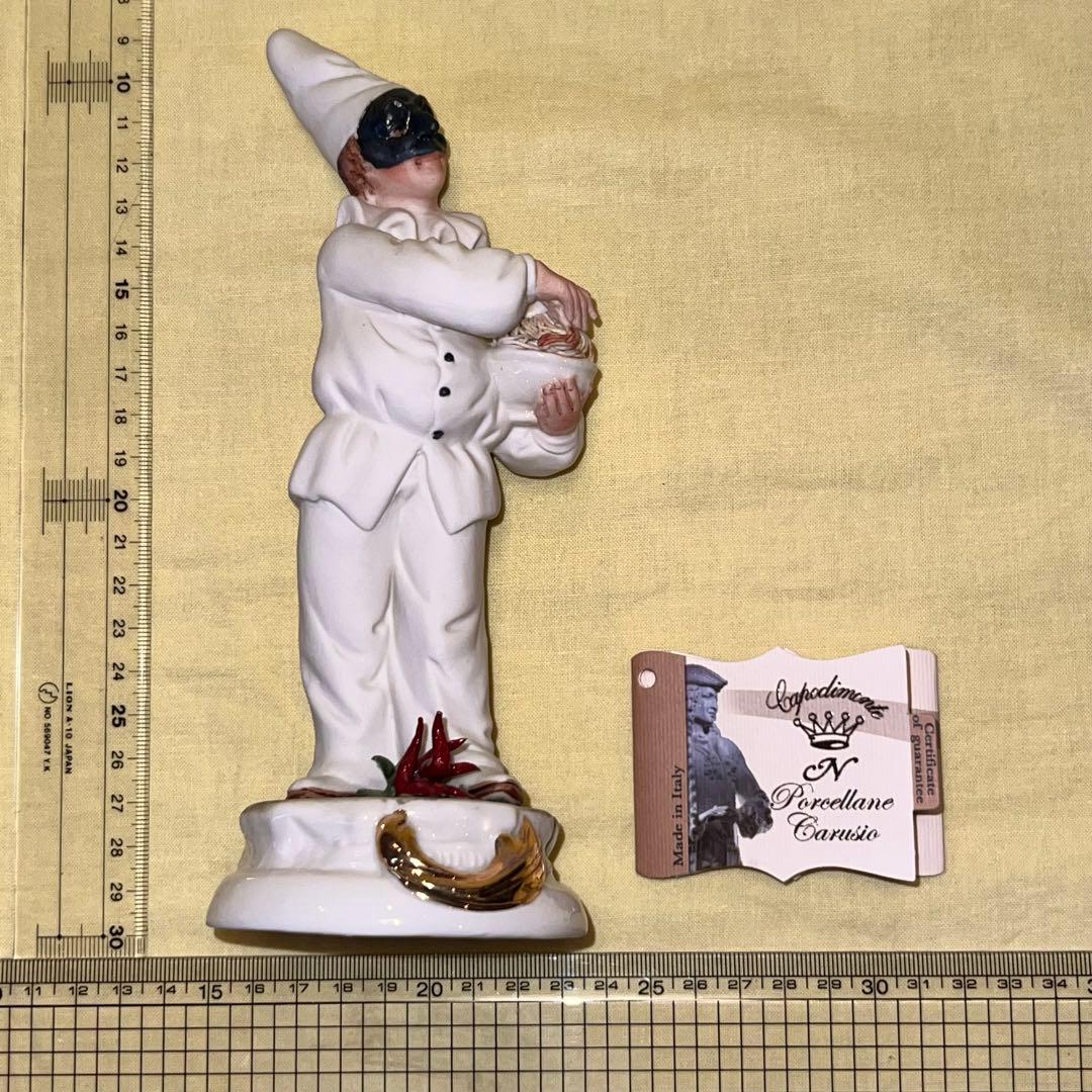 カポディモンテ イタリア製 陶人形 ピエロ 置物 フィギュア クリスマス