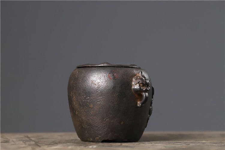 茶釜 鉄製 茶道具 重厚 極細工 工芸品 美術品 置物