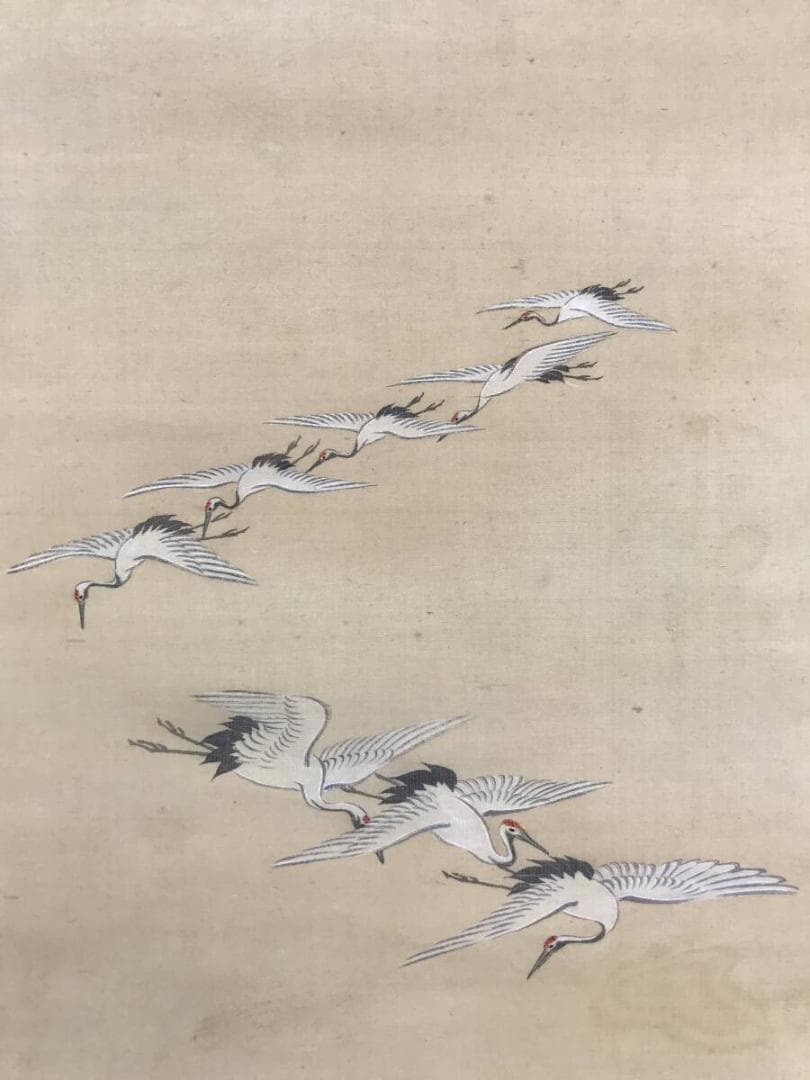 真作/森寛斎/松竹梅鶴亀図/群鶴/双幅/祝掛軸/正月/掛軸☆