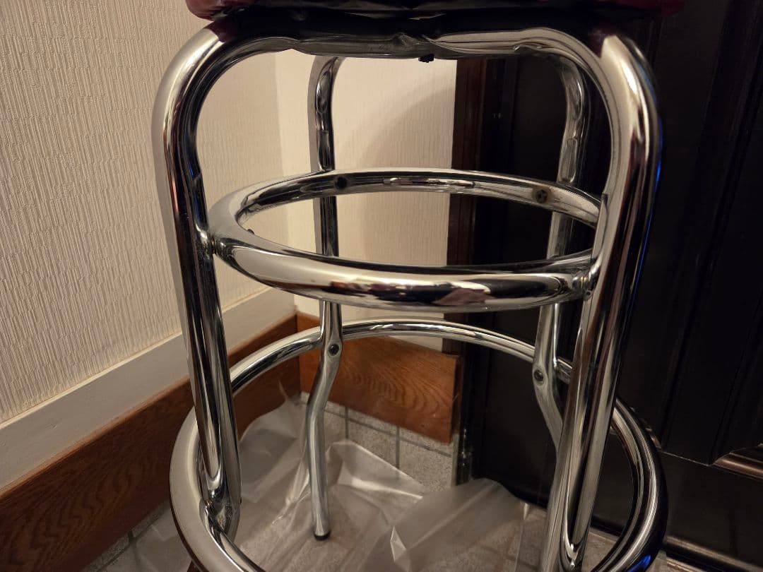 バーカウンターチェア ハイスツール 赤色 オシャレ タイ産