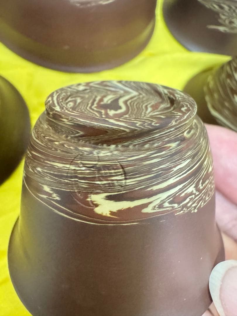 珍品名工稀代の陶芸家東城山 一角作練込 茶器揃え煎茶道具茶道具