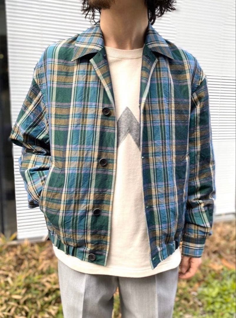 Scye 20th リネンコットン チェック ブルゾンジャケット
