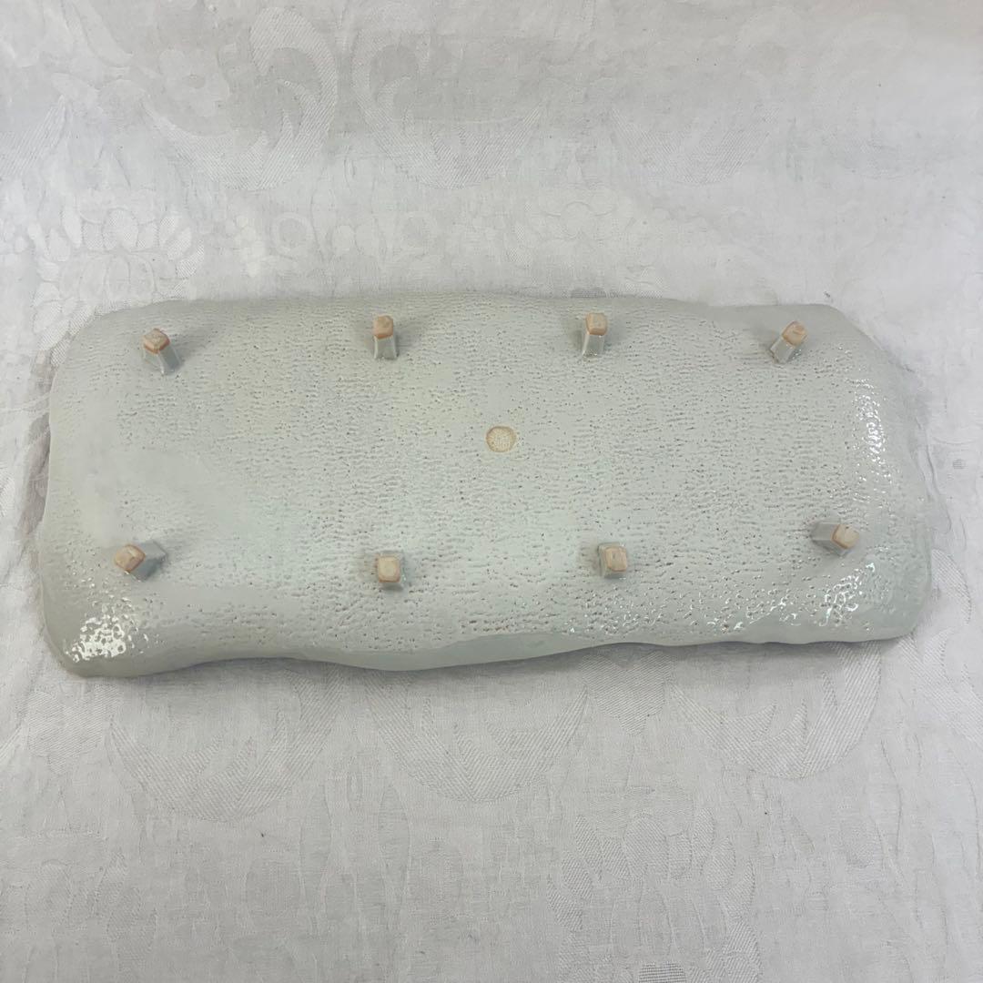 大皿 作家作品 永見鴻人作 陶器 脚つき長角皿 陶芸家 一点物 作家もの