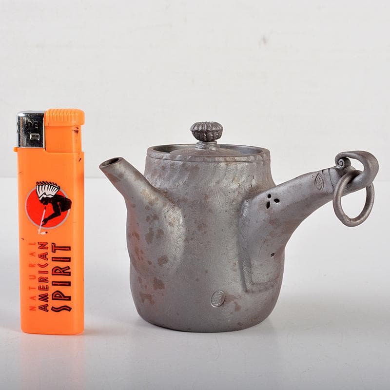 煎茶道具 萬古焼 白雲造 型萬古 遊環 横手急須 共箱 M R7099