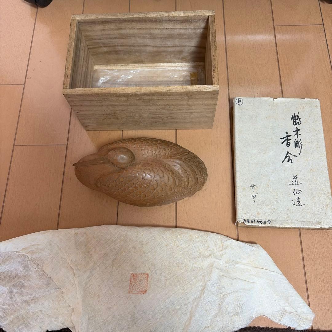 骨董・アンティーク【木彫 「鶴」】 - メルカリ